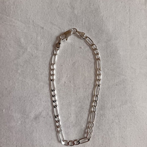 Silver plated 925 Figaro chain bracelet new, 20 cm