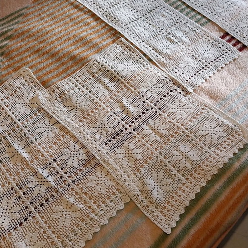 Crochet handiwork like new, 4 handmade curtain pieces