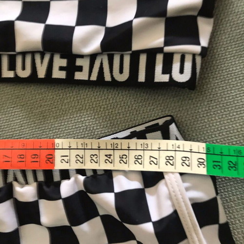 Shein Crop Top and Shorts Set used, black and white checkerboard