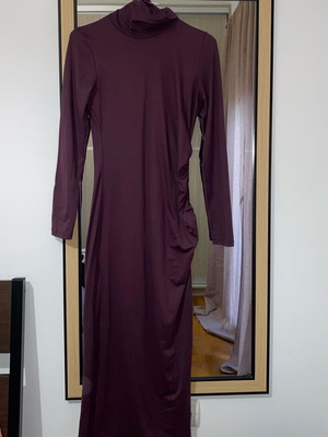 Celestino maxi burgundy dress with turtleneck like new, size S