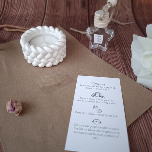 Teacher Gift Set with Handmade Porcelain Candle Holder and Car Diffuser