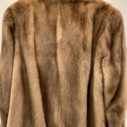 Mink fur coat like new, brown-beige
