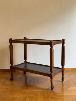 Vintage wooden bar with wheels used, small
