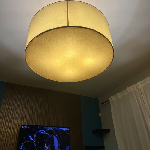Large round ceiling light with four bulbs, set of two