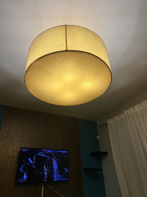Large round ceiling light with four bulbs, set of two