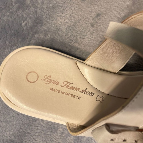 Lapin House leather kids sandals used, size 35, white