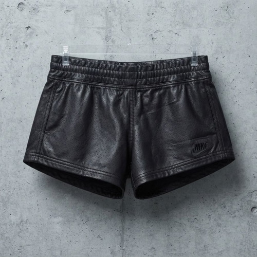 Nike women's leather shorts, size S, black