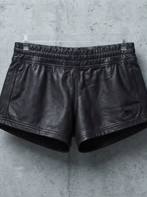 Nike women's leather shorts, size S, black