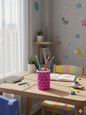 Magic Pencil Holder Hearts 3D Print from PLA for Kids' Room