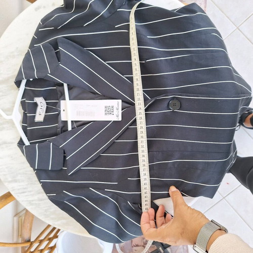Fjo blazer jacket new black with white stripe