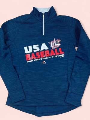 Majestic women's 1/4 zip mock neck pullover USA Baseball small, like new