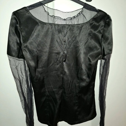 Mind Your Style blouse with transparent sleeves like new, black XXL