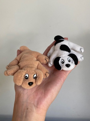 Pound Puppy σετ 2 μεταχειρισμένων μίνι λούτρινων παιχνιδιών, διαφορετικά χρώματα