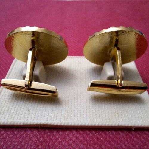 Vintage cufflinks like new, black and gold