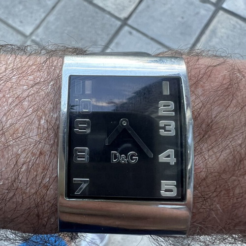 D&G Dolce & Gabbana Time men's watch stainless steel used, black dial