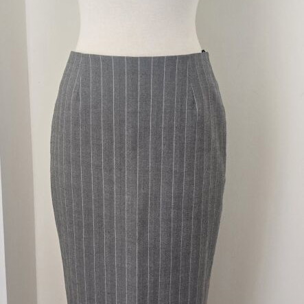 Lola Pencil Skirt Used Gray Striped Size 36 S