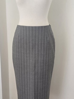 Lola Pencil Skirt Used Gray Striped Size 36 S