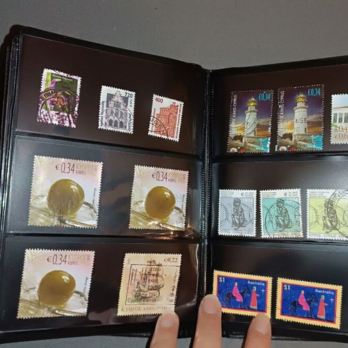 Album with 95 stamps collection new, Greece, Australia, Cyprus