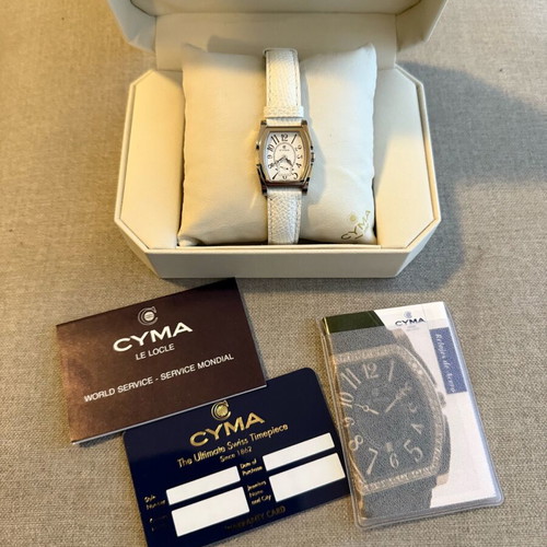 Cyma Le Locle Ladies Watch New White Full Set