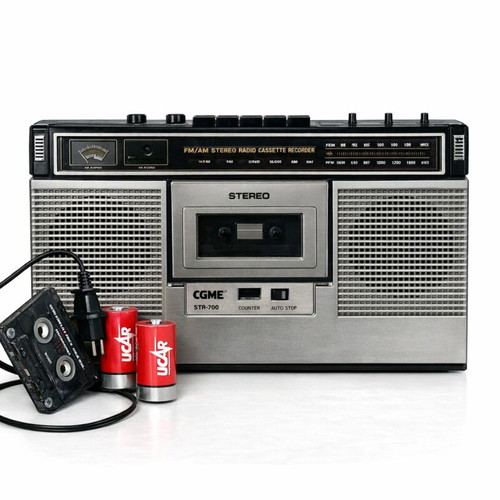 CGME STR‑700 radio cassette player used vintage with MIC/AUX