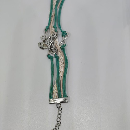 Boho Multi-Strand Bracelet with Owl and Infinity Charms like new
