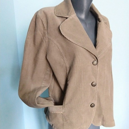 Ofelia vintage designer jacket used, elastic denim with embroidery and sequins