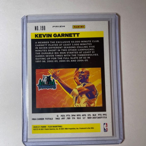 2020-21 Panini Flux Silver Mojo Prizm Kevin Garnett #198 new