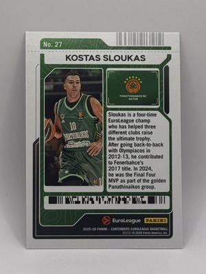 Kostas Sloukas 2025-26 Panini Contenders EuroLeague card like new