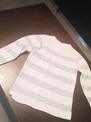 Zara knitted cotton sweater for 7 years like new, white and gray