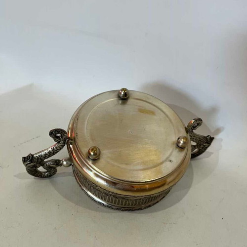 Vintage Italian Silver-Plated Fondue Pot Guido Galbiati 1950s used