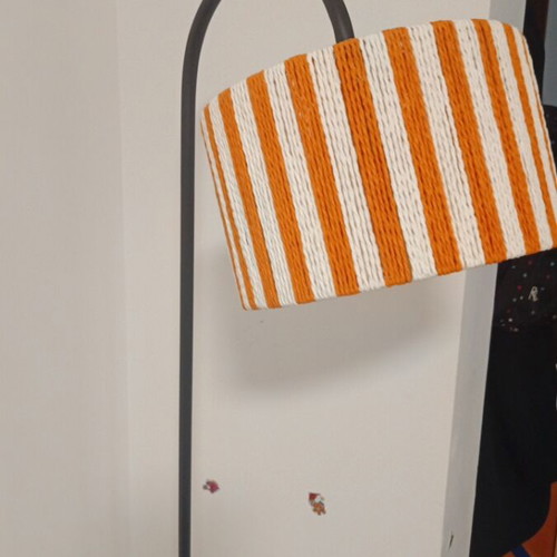 Floor lamp like new, striped shade