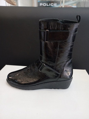 Relax Anatomic black low boots, genuine leather, 3/4 height