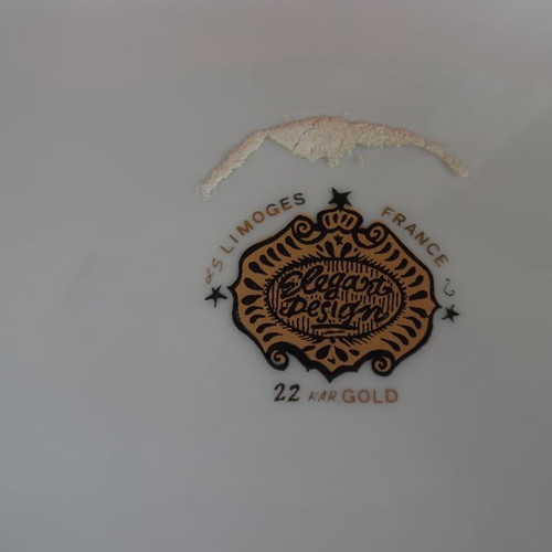 Limoges 22 Kar. Gold vintage πιάτο βικτωριανού στυλ