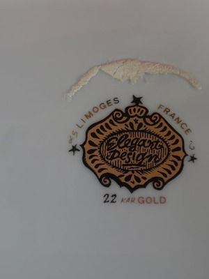 Limoges 22 Kar. Gold vintage πιάτο βικτωριανού στυλ