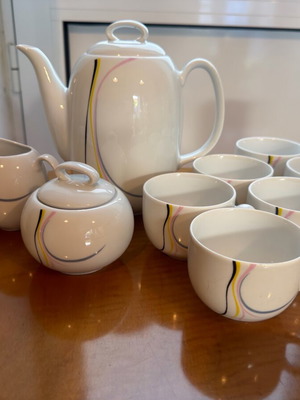 Walbrzych Poland vintage coffee set used, porcelain