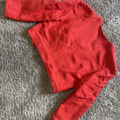 Monnalisa vintage cropped coral shirt, size S/XS
