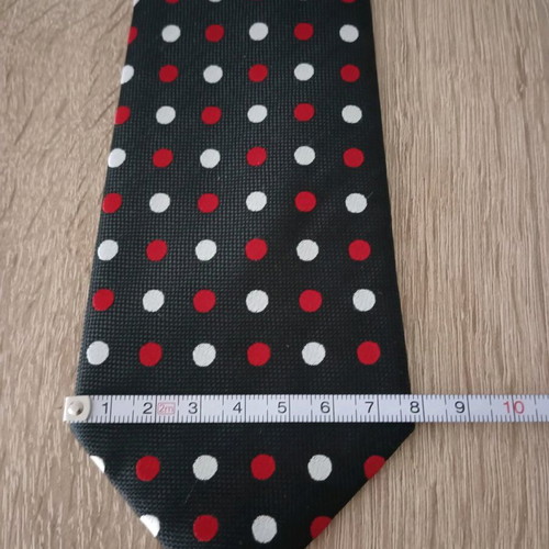 Tie like new, black with red and white polka dots