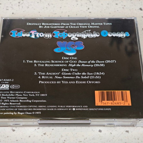 Yes Tales from Topographic Oceans 2CD rock album
