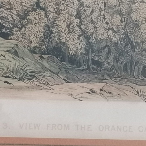 Corfu Lithograph by Edward Lear used, framed 58x46cm
