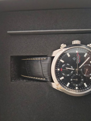 Gant wristwatch, black leather strap, men's