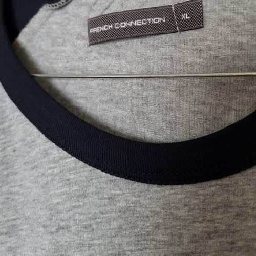 French Connection men's tshirt XL new, two-tone black and grey
