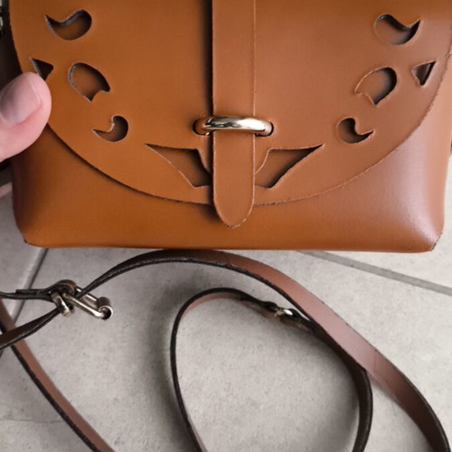 Camel crossbody bag real leather like new