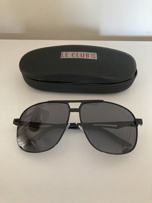 Black metal frame sunglasses with hard case