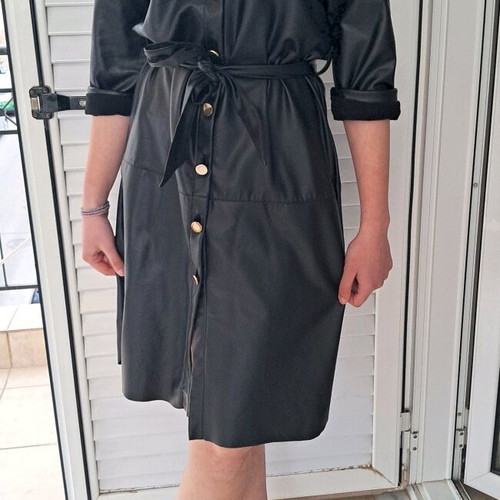 Black faux leather dress Marlen new, size small