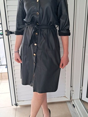Black faux leather dress Marlen new, size small