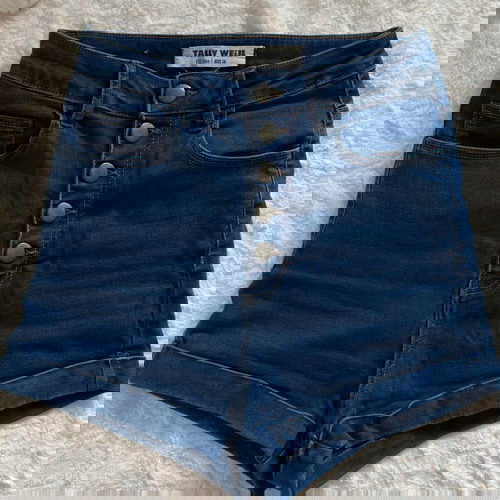 Σορτς ψηλομέσο κολλητό με κουμπιά μπλε, σαν καινούργιο