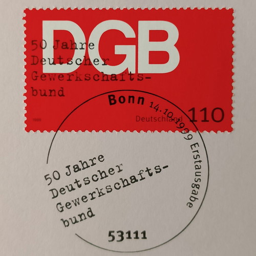 1999 German stamp block with Bonn first day cover