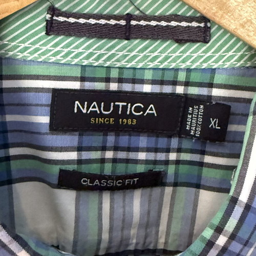 Nautica men's cotton short-sleeve shirt classic fit XL like new with pocket