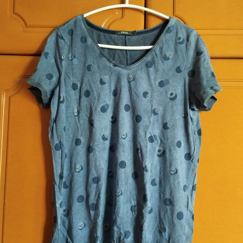 Short-sleeve blouse like new, size S, blue