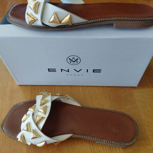 Envie Shoes sandals used, size 41, white and gold